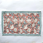 Hand Block Printed Cotton Placemat & Napkin Set: Jaipur Artisan Made