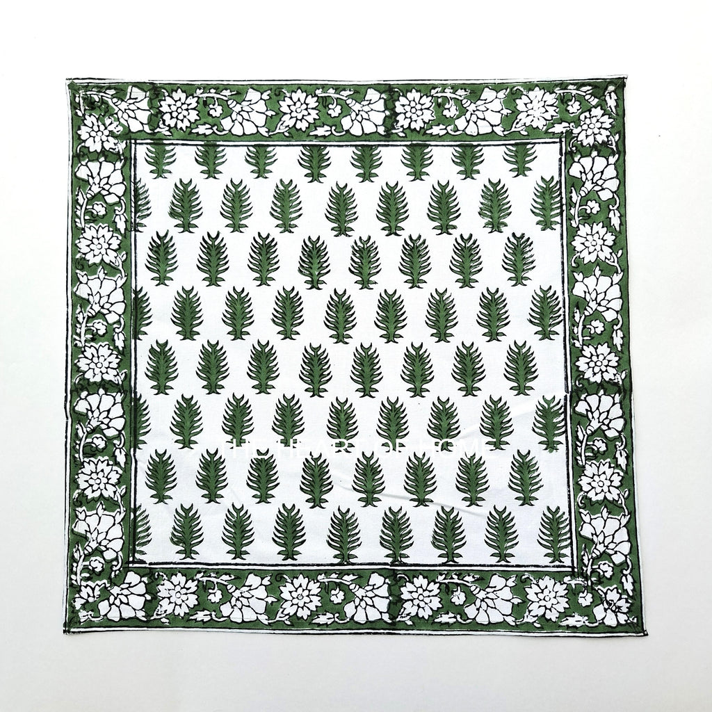 Hand Block Print Placemat & Napkin Set: Jaipur Cotton Table Decor