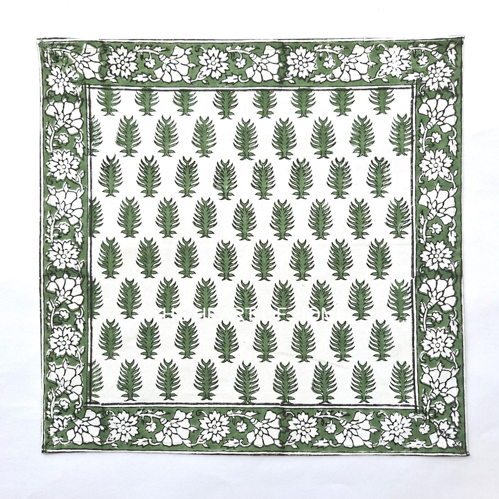 Hand Block Print Placemat & Napkin Set: Jaipur Cotton Table Decor