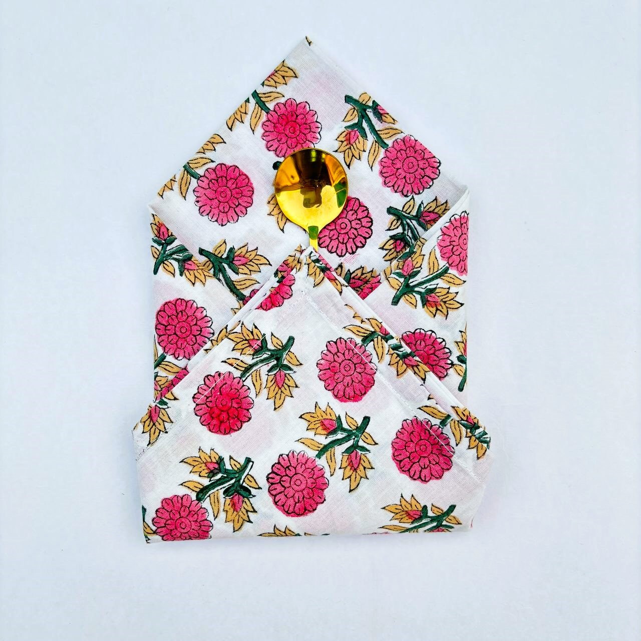 Floral Print Cotton Napkins: Pink Flower Table Decor