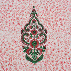 Hand Block Printed Placemats & Napkins: Burgundy Red Floral Cotton Set