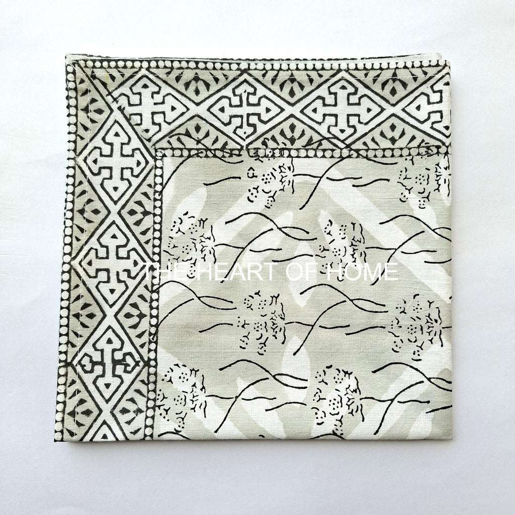 Hand Block Printed Cotton Placemat & Napkin Set - Jaipur Artisan Made