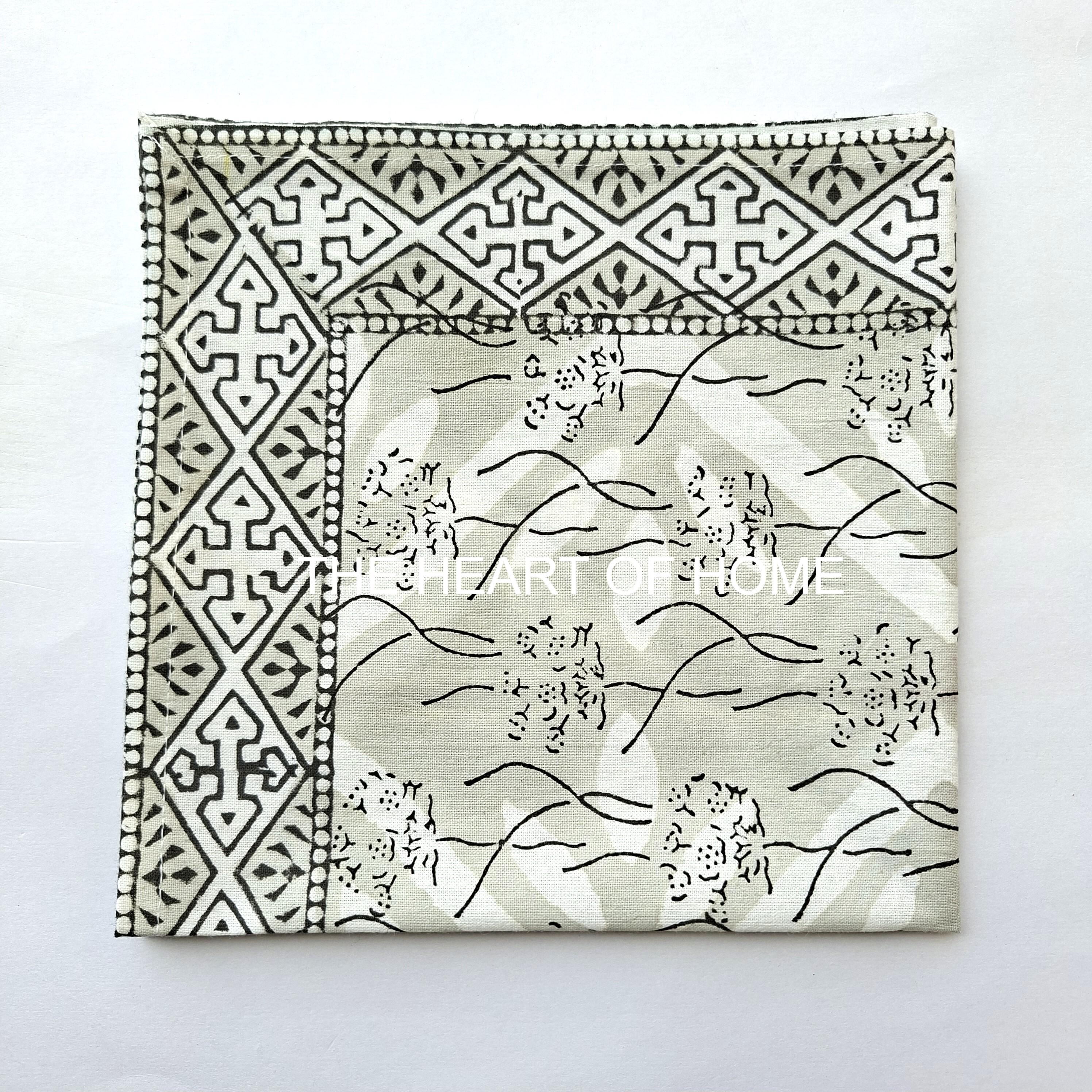 Hand Block Printed Cotton Placemat & Napkin Set - Jaipur Artisan Made