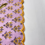 Lavender yellow scallop cotton Embroidery Napkins for table decoration and christmas gift | Reusable Floral Table Linen