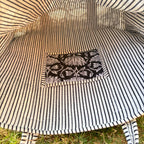 Black Floral Print Quilted Tote Bag: Reversible Waterproof Cotton Travel Bag