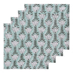 Sage Green Floral Napkins: Hand Block Printed Cotton Cloth