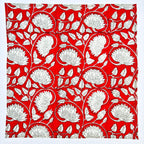 Handmade Red Floral Block Print Napkins: Cotton Table Decor