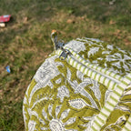 Handmade Limerick Green Floral Quilted Duffle Bag: Cotton Travel Gym Bag