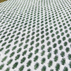 Hand Block Print Tablecloth: Tropical Palm, 72" Round Cotton