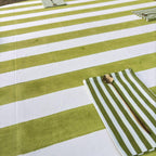 Light Green Stripe Table Cloth for Round Table hand block printed | christmas gift | wedding table deor