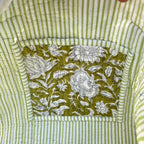 Handmade Limerick Green Floral Quilted Duffle Bag: Cotton Travel Gym Bag