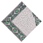 Hand Block Printed Cotton Placemats and Napkins: Gray & Green Floral