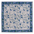 Blue Floral Handblock Print Cotton Napkins: Indian Dinner Napkins