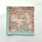 Hand Block Printed Cotton Placemat & Napkin Set: Jaipur Artisan Made