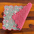 Cotton quilted mats hand block printed christmas green 14x20 Inch Reversible 100% Cotton, Washable, Soft & Absorbent, Perfect for Wedding