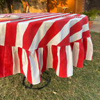 Red Stripe Table Cloth for Round Table hand block printed | christmas gift | wedding table deor
