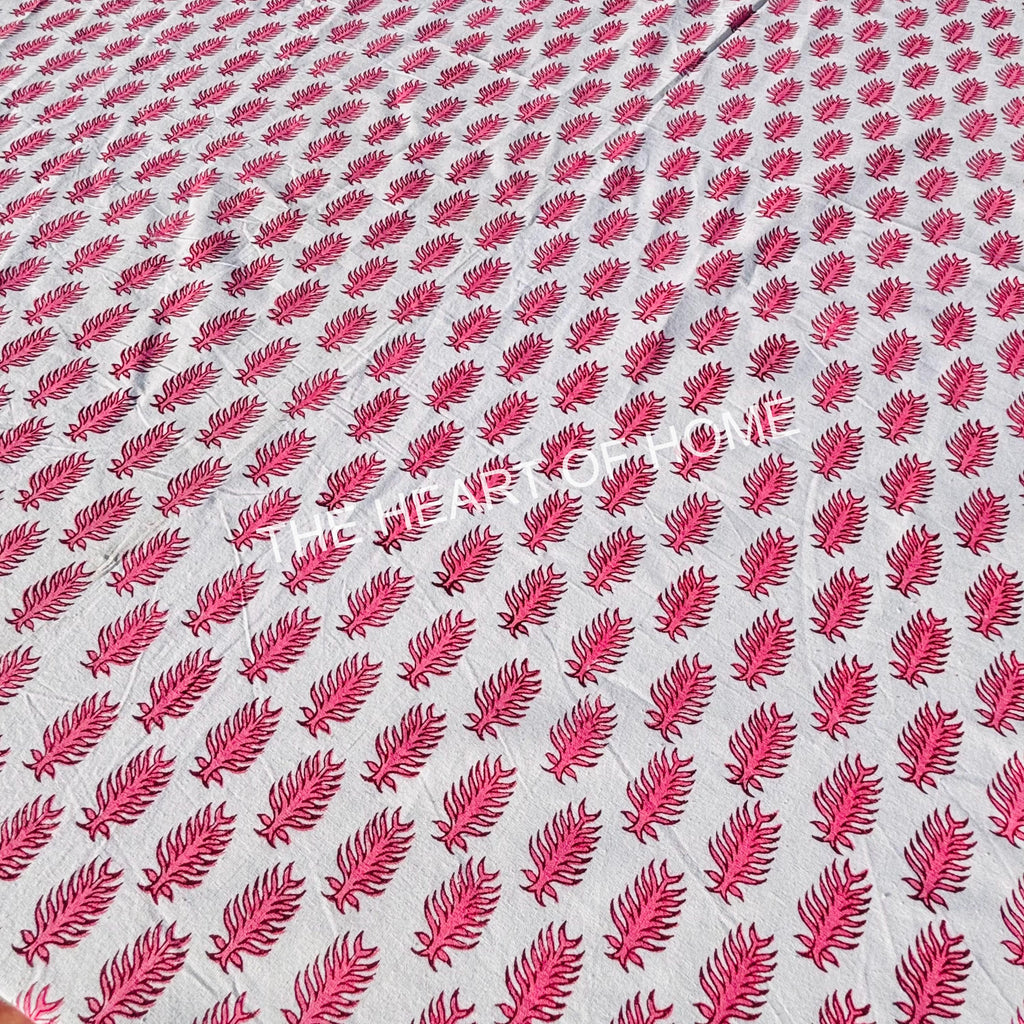 Round Palm Tree Tablecloth: Hand Block Printed Cotton, 72 inches