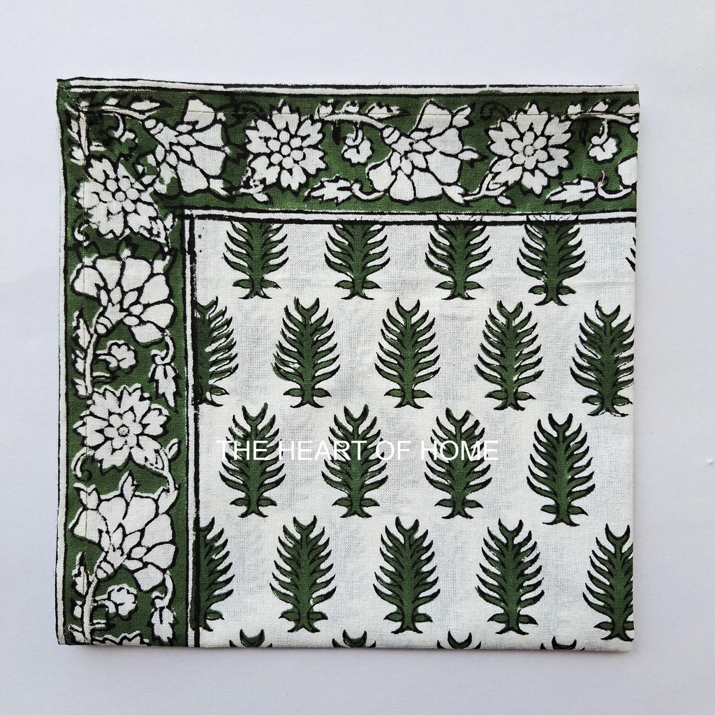 Hand Block Print Placemat & Napkin Set: Jaipur Cotton Table Decor