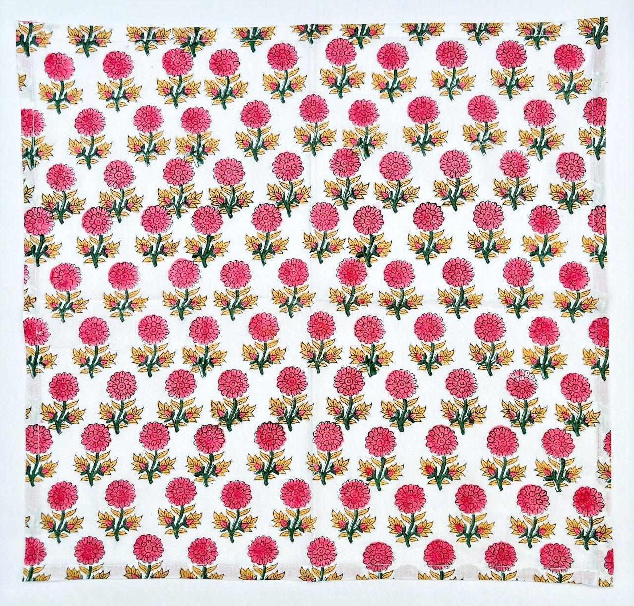 Floral Print Cotton Napkins: Pink Flower Table Decor