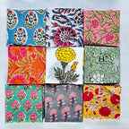 Assorted Mix and Match Hand Block Floral 100% Cotton Cloth Napkins Perfect for Kids,Wedding Events, cocktail napkins Dining Table-Zero waste