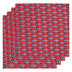 Handmade Red Floral Napkins: 100% Cotton Block Print Table Decor