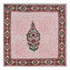 Hand Block Printed Placemats & Napkins: Burgundy Red Floral Cotton Set