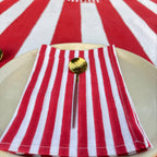 Red Stripe Table Cloth for Round Table hand block printed | christmas gift | wedding table deor