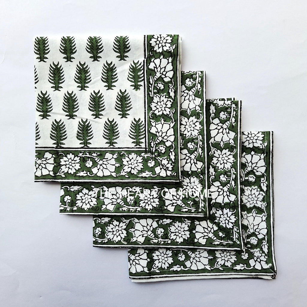 Hand Block Print Placemat & Napkin Set: Jaipur Cotton Table Decor