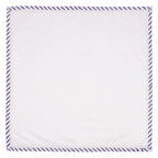 Hand Block Printed Cotton Napkins: White with Blue Border