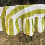 Light Green Stripe Table Cloth for Round Table hand block printed | christmas gift | wedding table deor