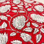 Handcrafted Red Floral Quilted Placemat & Napkin Set: Cotton Dining Decor