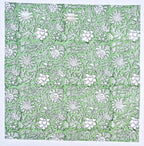 Handmade Olive Green Floral Napkins: Block Printed Cotton Table Decor