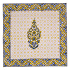 Hand Block Printed Placemats and Napkins: Mustard Floral Cotton Dining Set