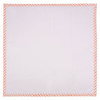 Hand Block Printed Cotton Napkins: White with Orange Border