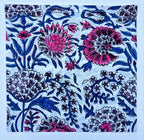 Floral Hand Block Printed Cotton Napkins: Indian Artisan Decor