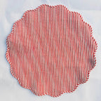 Floral Quilted Placemat & Napkin Set: Christmas Green and Red, 15x15 Inch