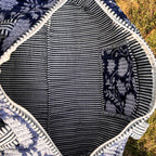 Large royal blue Cotton Quilted Duffle Bags Block print Gifts Handmade Colorful Travel night Travel Gym Yoga Luggage pocket 18x9x9 inches