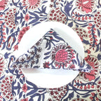 Floral Hand-Block Cotton Tablecloth: Farmhouse Dining, Purple Blooms