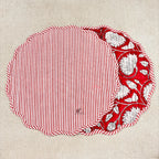 Handcrafted Red Floral Quilted Placemat & Napkin Set: Cotton Dining Decor