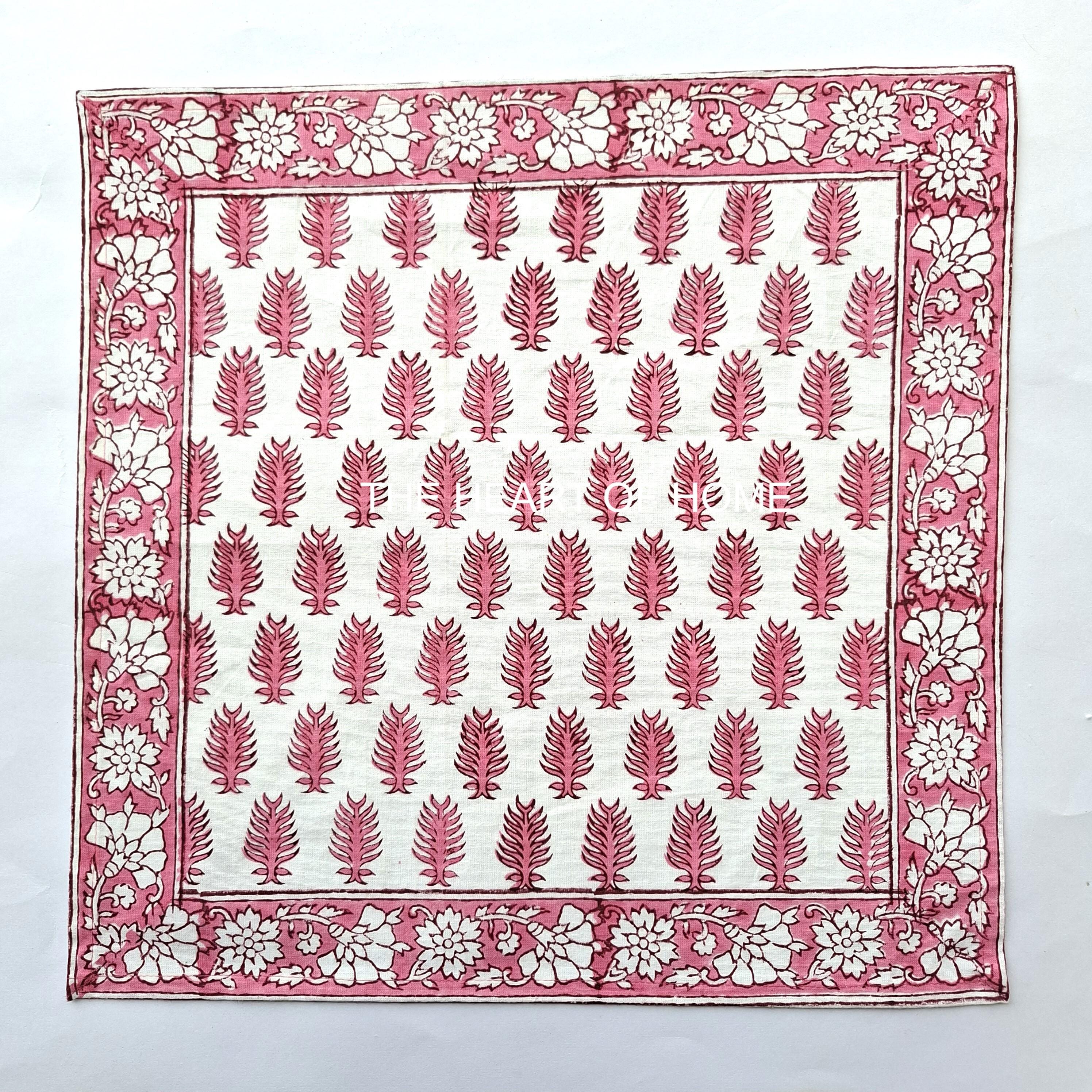 Hand Block Printed Cotton Placemat & Napkin Set: Jaipur Artisan Made