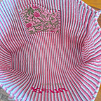Custom Embroidered Rose Floral Tote Bag: Hand Block Printed Gift