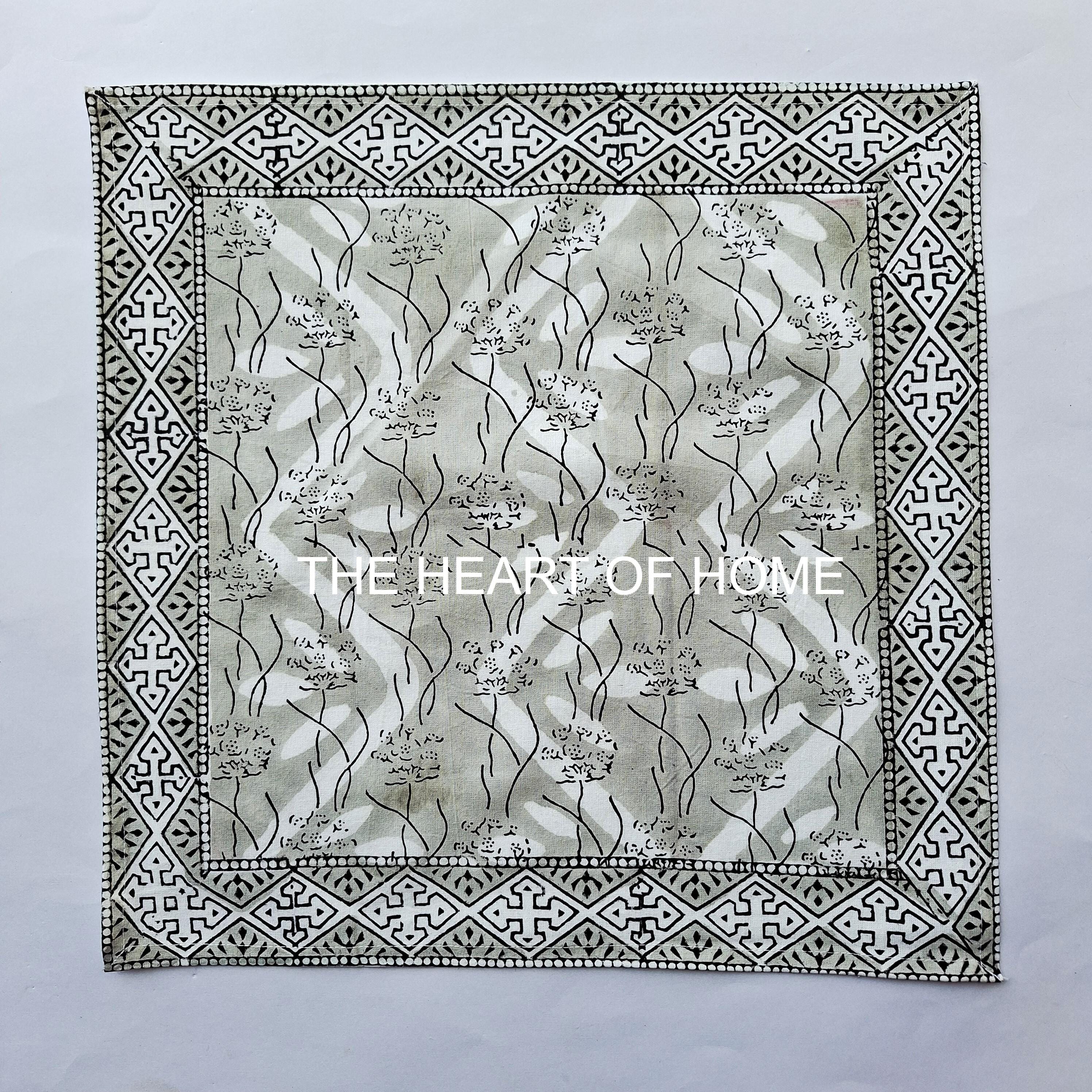 Hand Block Printed Cotton Placemat & Napkin Set - Jaipur Artisan Made