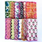 Hand Block Print Scallop Napkins: Floral Cotton Dinner Napkins