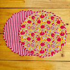 Floral Quilted Placemat & Napkin Set: Mustard Yellow Cotton Table Decor