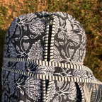 Large Black Cotton Quilted Duffle Bags Block print Gifts Handmade Colorful Travel night Travel Gym Yoga Luggage pocket 18x9x9 inches