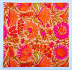 Hand Block Printed Orange Floral Napkins: Fall Table Decor